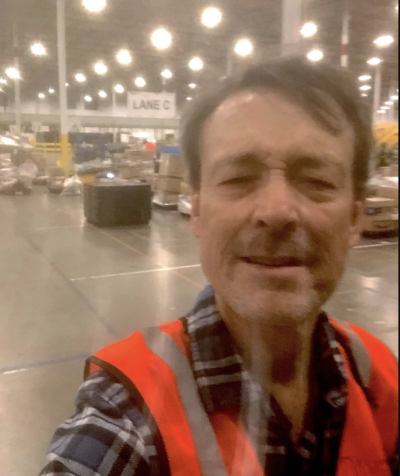 Orin Starn in Amazon warehouse. 