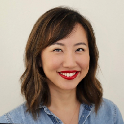 Image of Kathy Choi with shoulder length brown hair and denim shirt